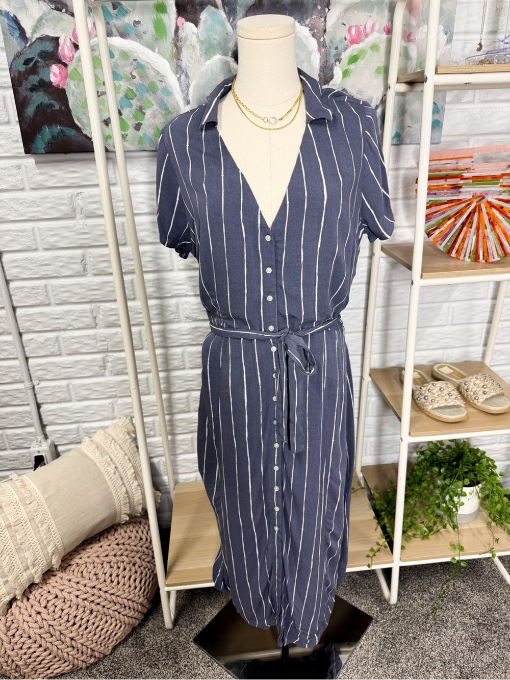 Abercrombie & Fitch New Striped Mini Shirt Dress Medium